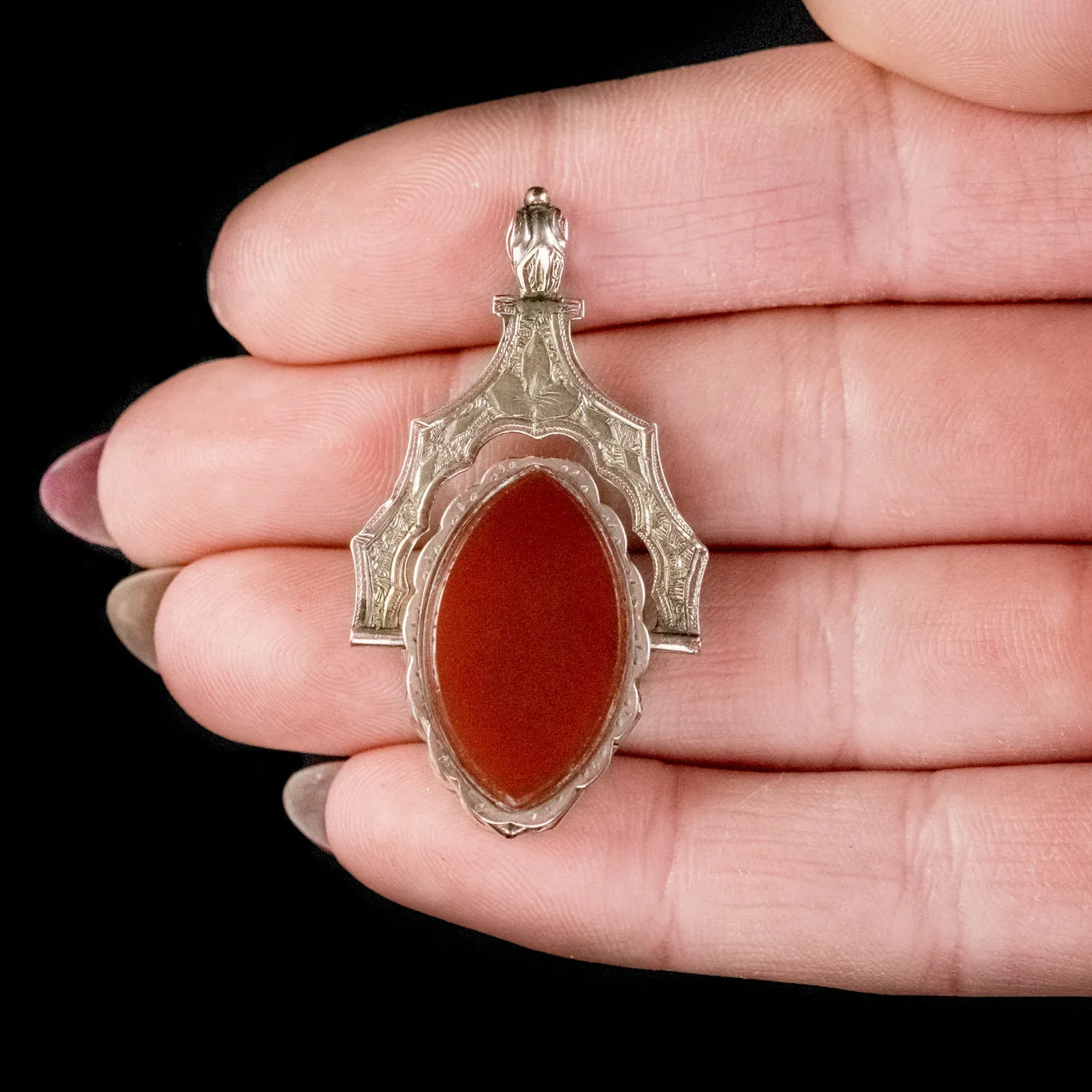 Antique Victorian Double Swivel Locket 9Ct Gold Carnelian Jasper Circa 1880