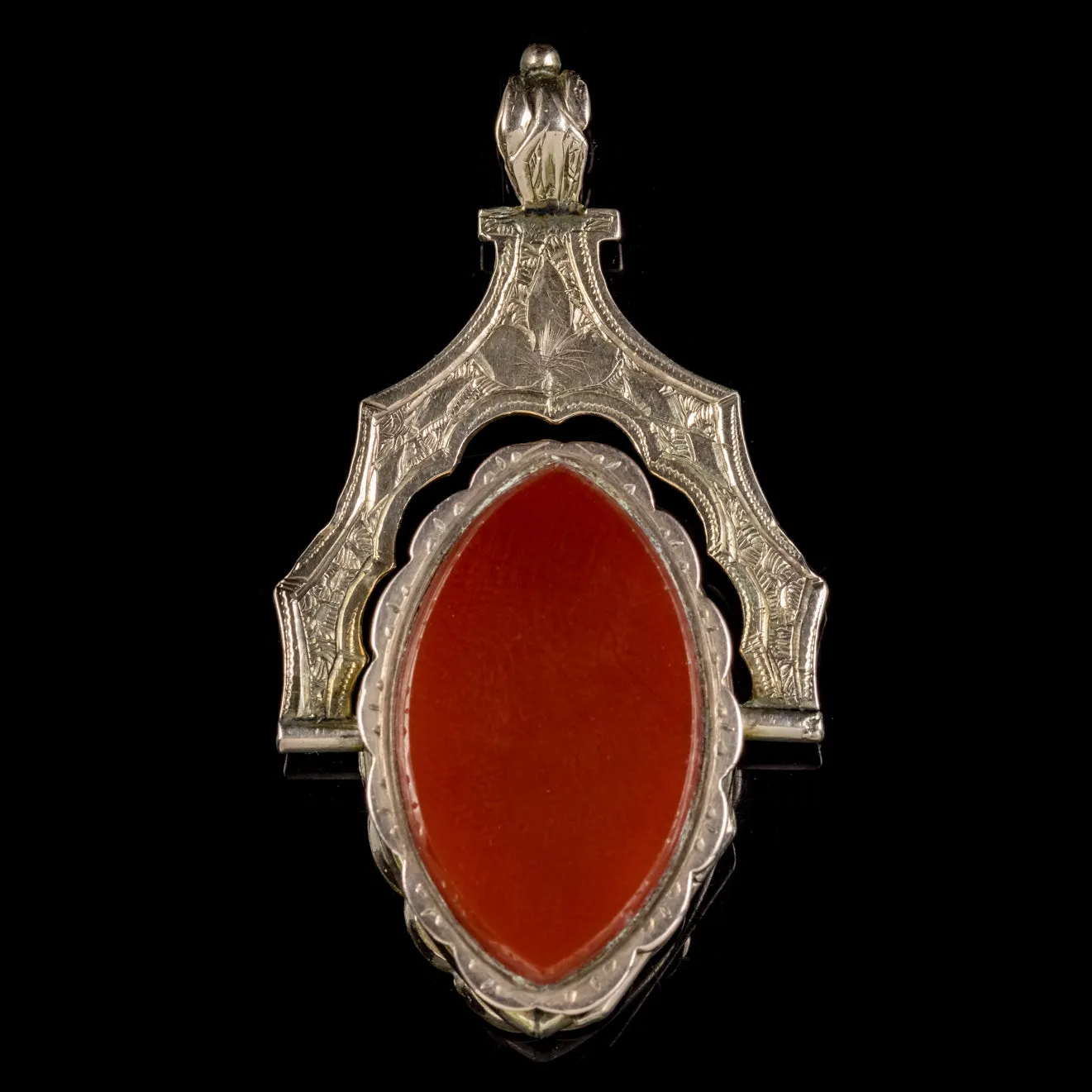 Antique Victorian Double Swivel Locket 9Ct Gold Carnelian Jasper Circa 1880