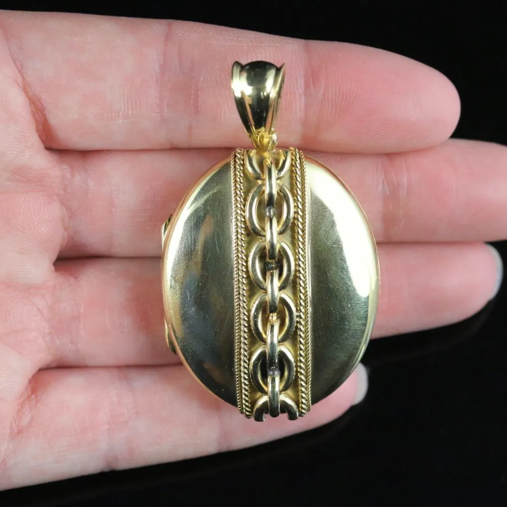 Antique Victorian Locket Circa 1880 18Ct On Silver