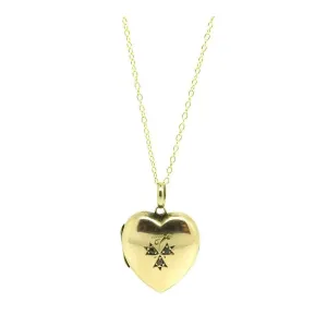 Antique Victorian Rose Cut Diamond Heart Locket Necklace