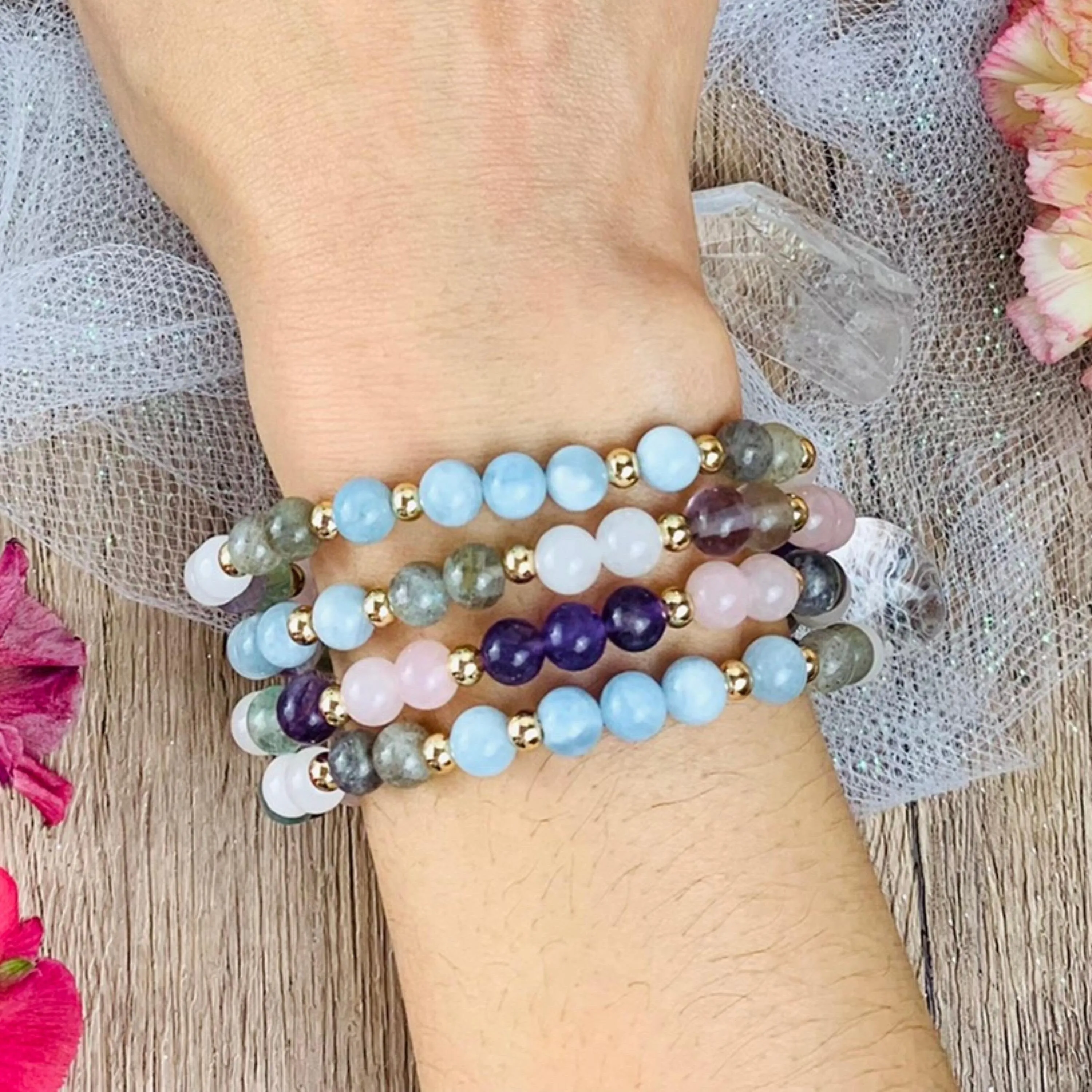 Aquarius Zodiac Crystal Bracelet