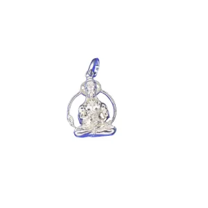 Asp 925 Silver Meditating Hanuman Locket For Men