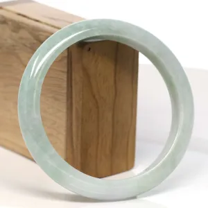 Baikalla "Half Round" Light Green Jadeite Jade Bangle Bracelet (66.26 mm) #T325