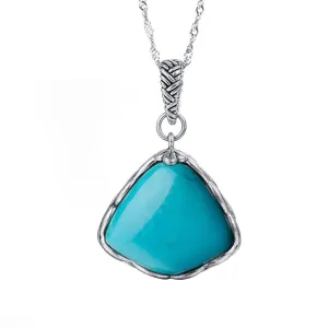 Baikalla™ "Love Turquoise" Sterling Silver Genuine Persian Blue Arizona Turquoise Pendant Necklace