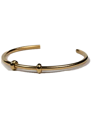 Bangle & Stop Bead in Gold