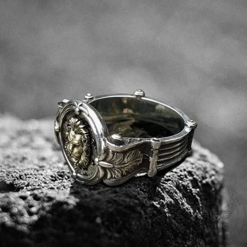 Baroque Lion Sterling Silver Seal Ring