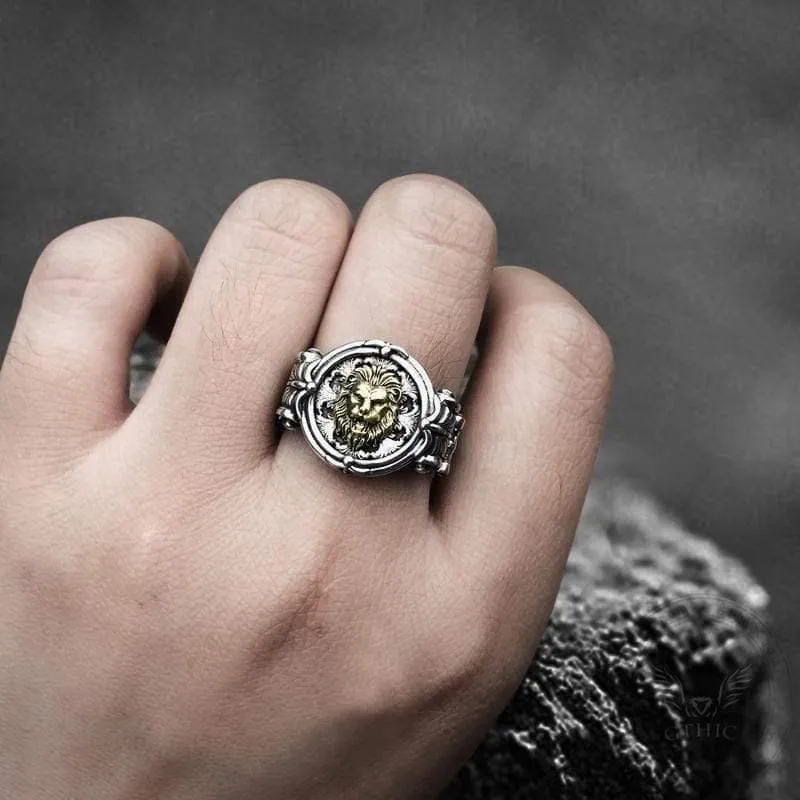 Baroque Lion Sterling Silver Seal Ring