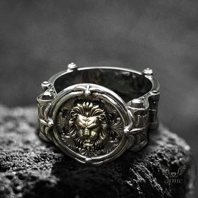 Baroque Lion Sterling Silver Seal Ring