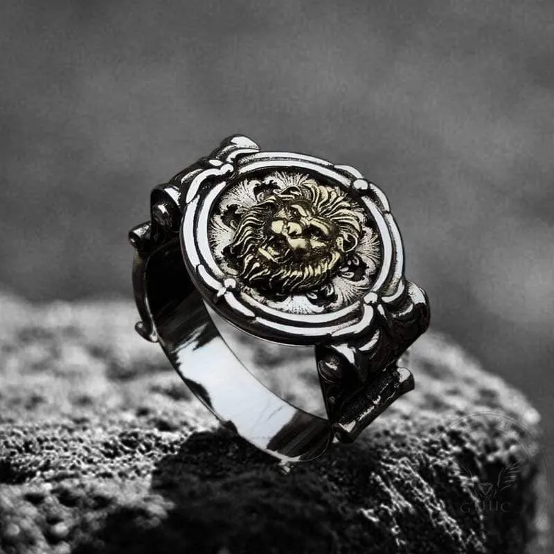 Baroque Lion Sterling Silver Seal Ring