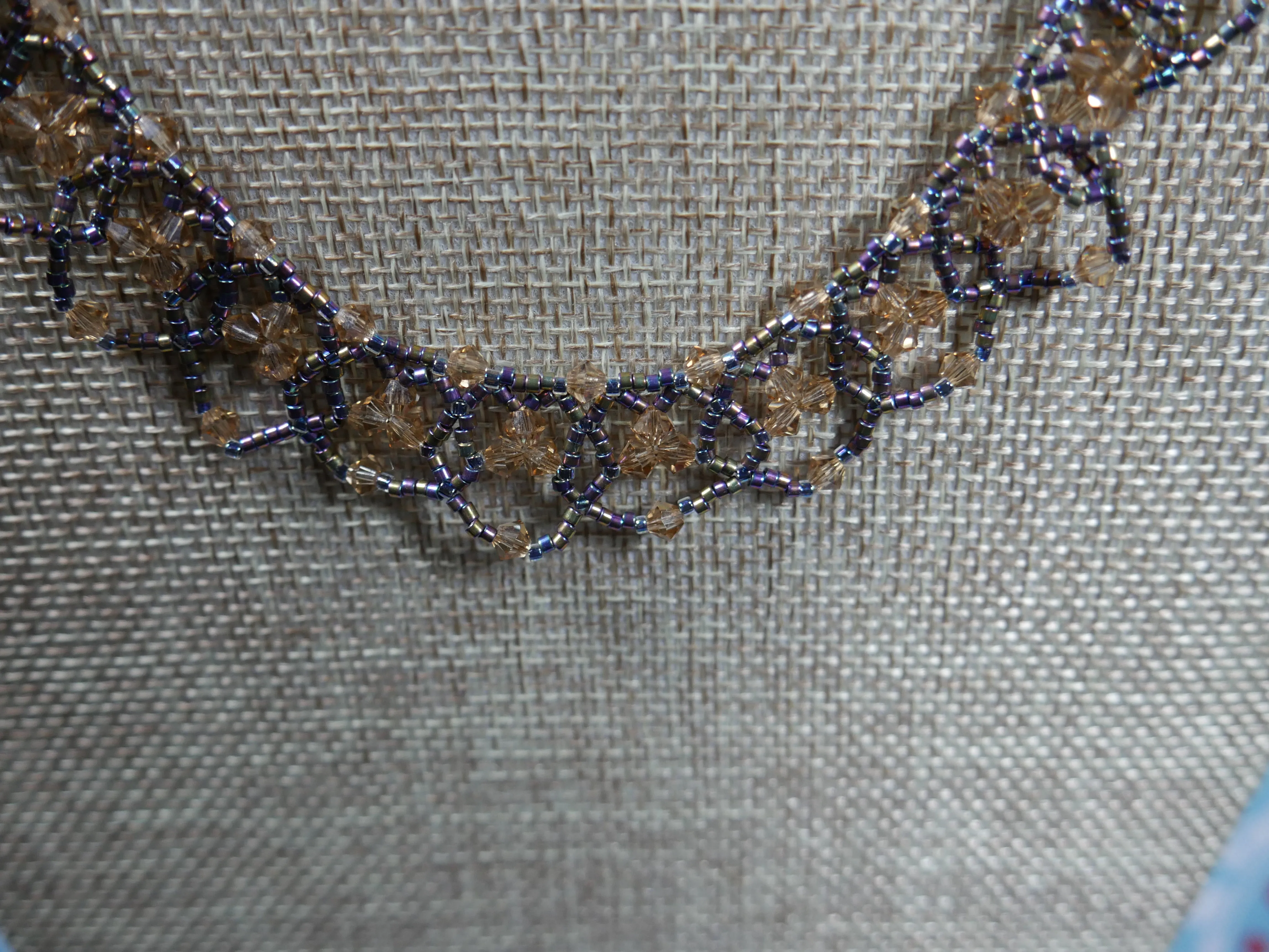 Beaded Tatting Crystal Lace Necklace