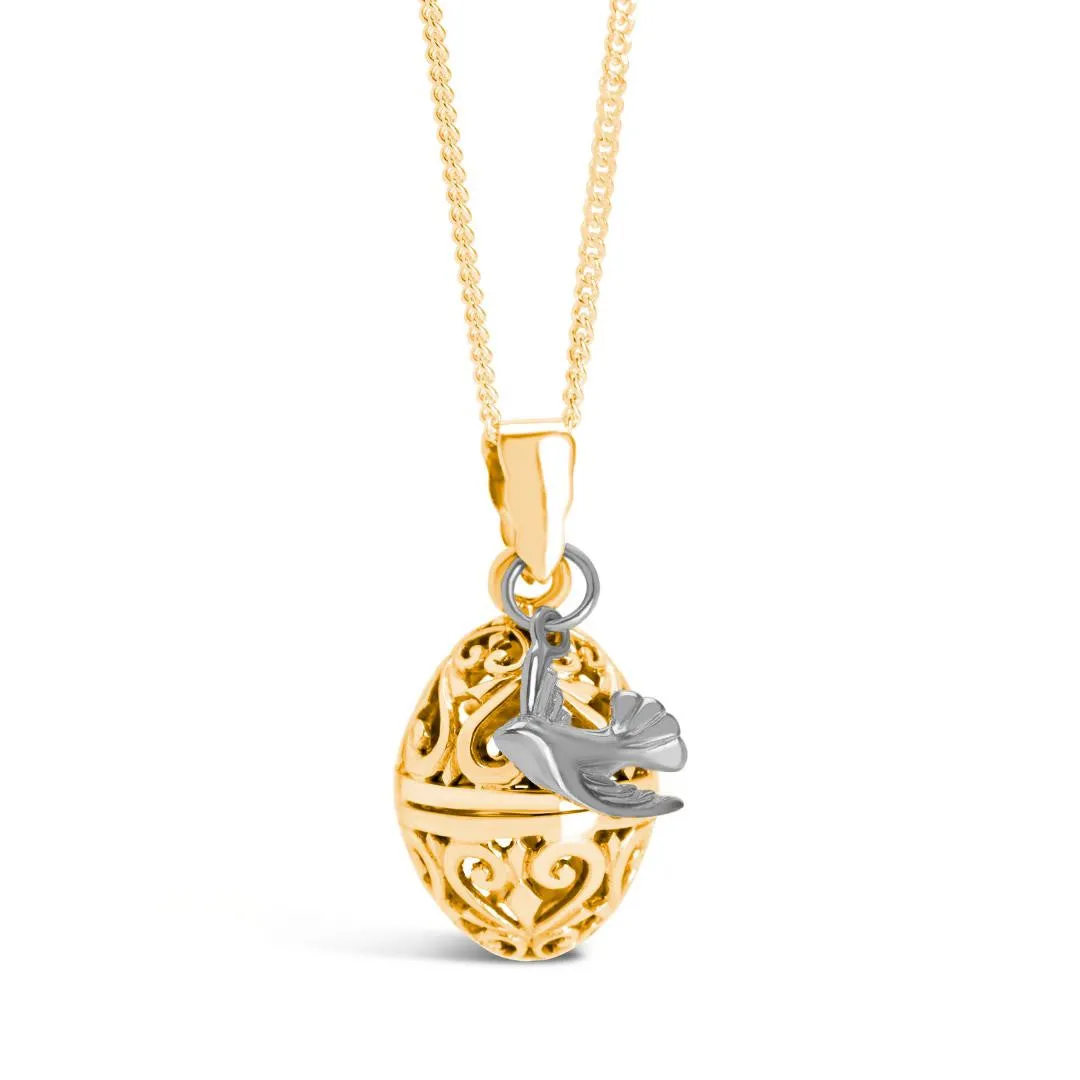 Bird Locket Gold   Secret Message