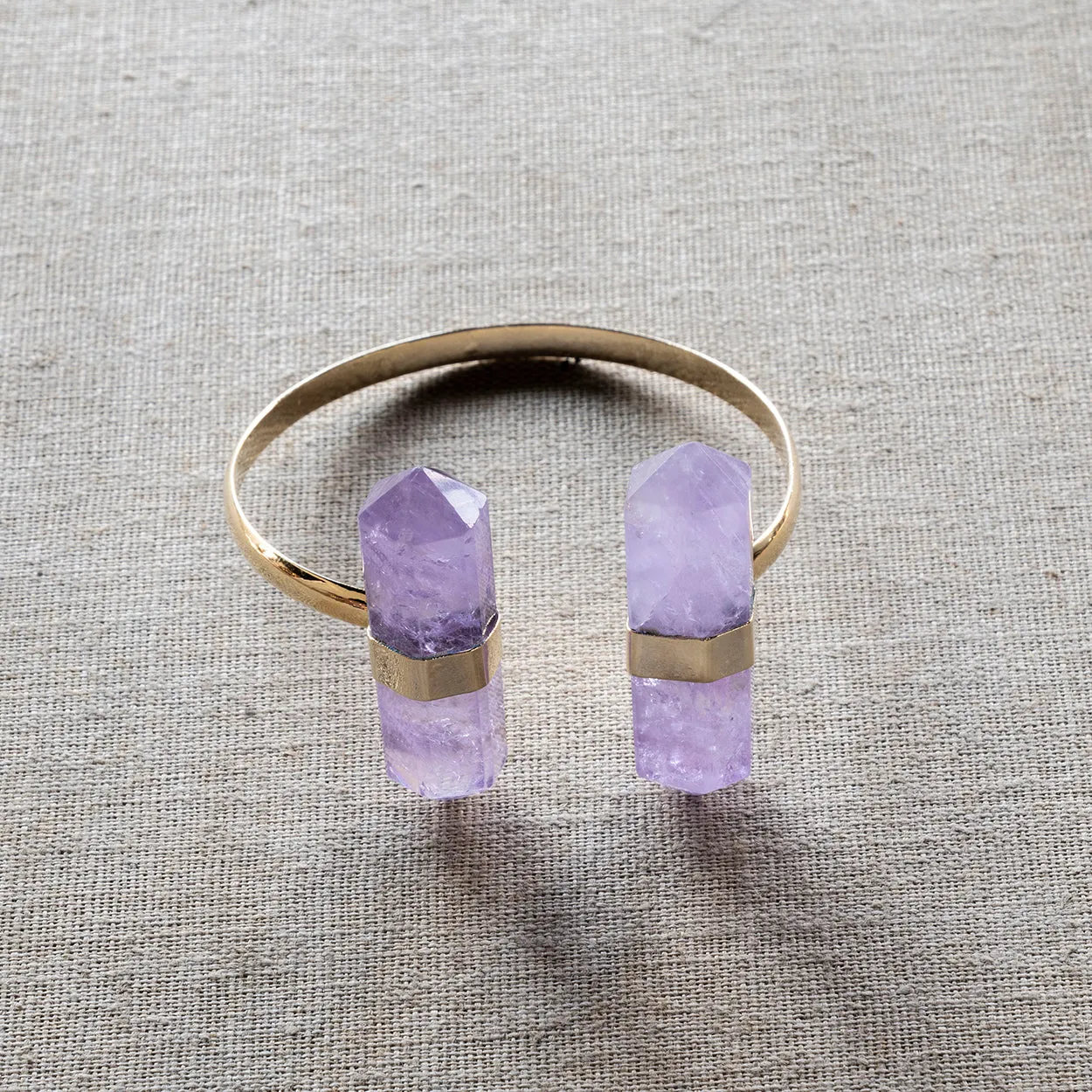 Biterminated Amethyst Bracelet Gold