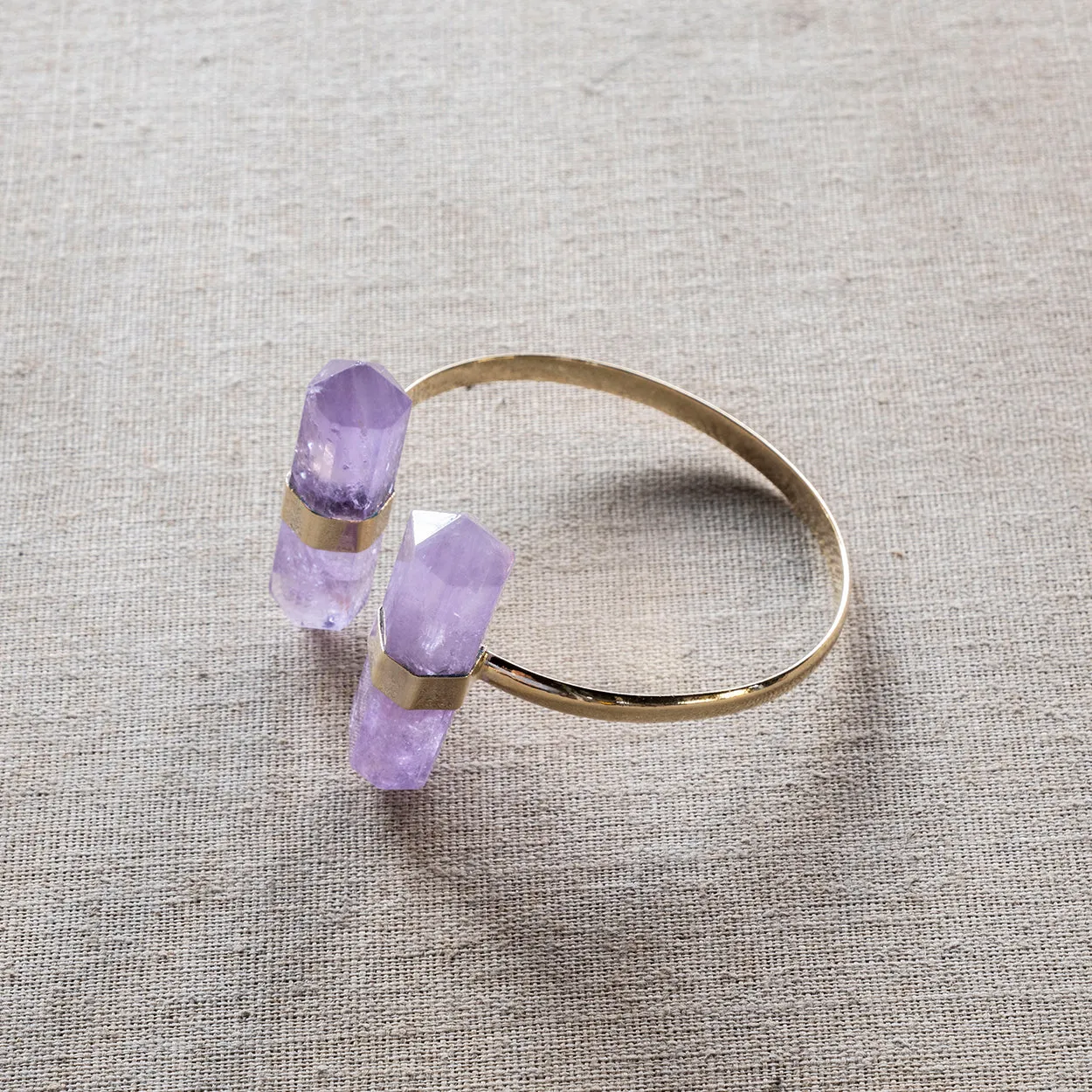 Biterminated Amethyst Bracelet Gold