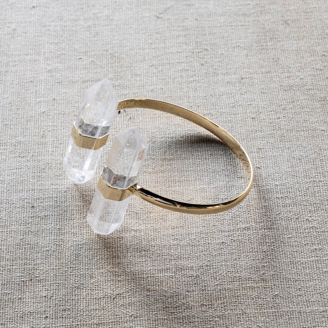 Biterminated Quartz Bracelet Gold