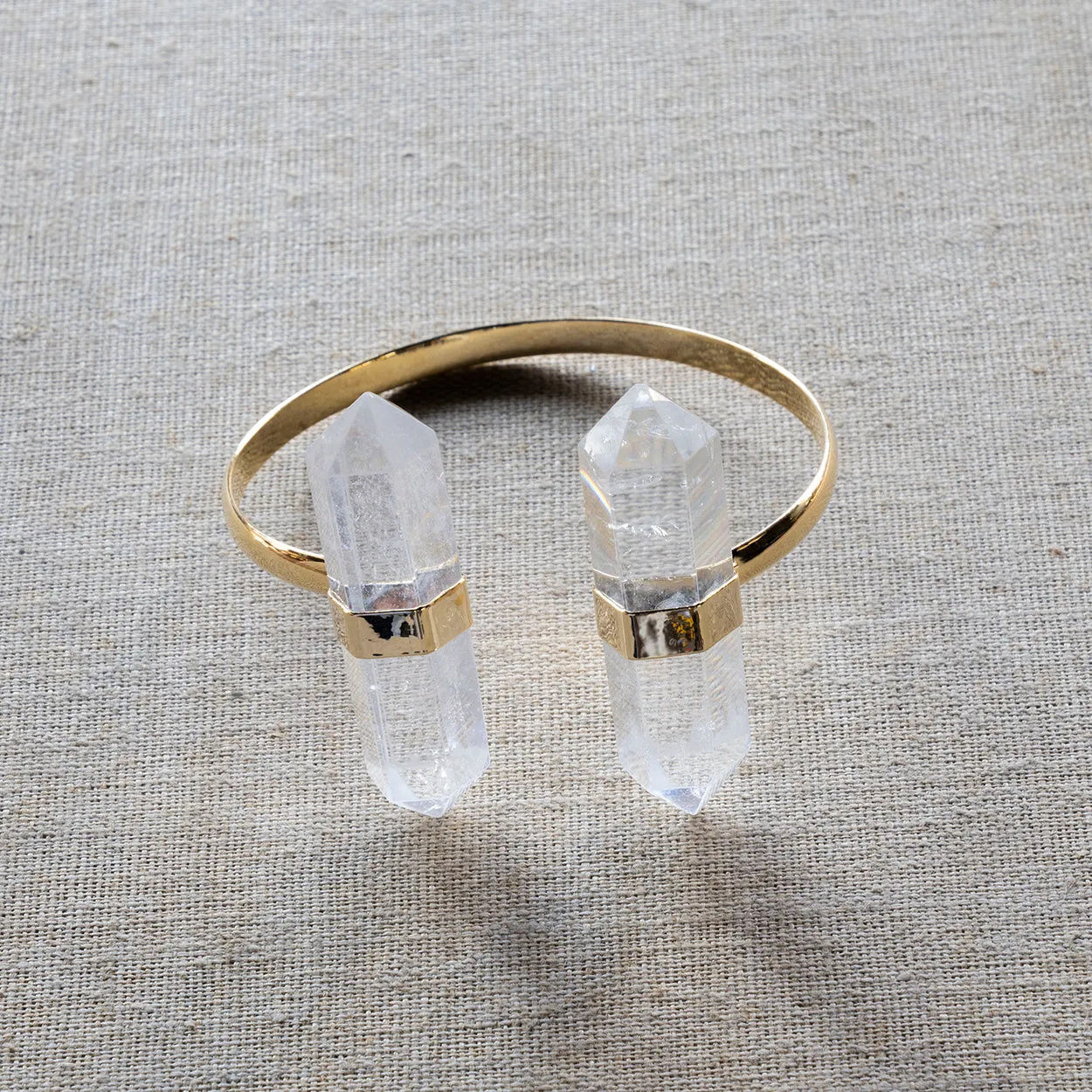 Biterminated Quartz Bracelet Gold