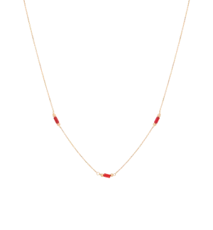 Blood Coral Necklace 14K