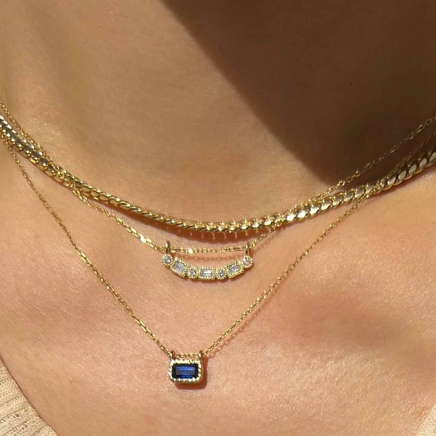 Blue Sapphire EC Necklace (ready to ship option)*