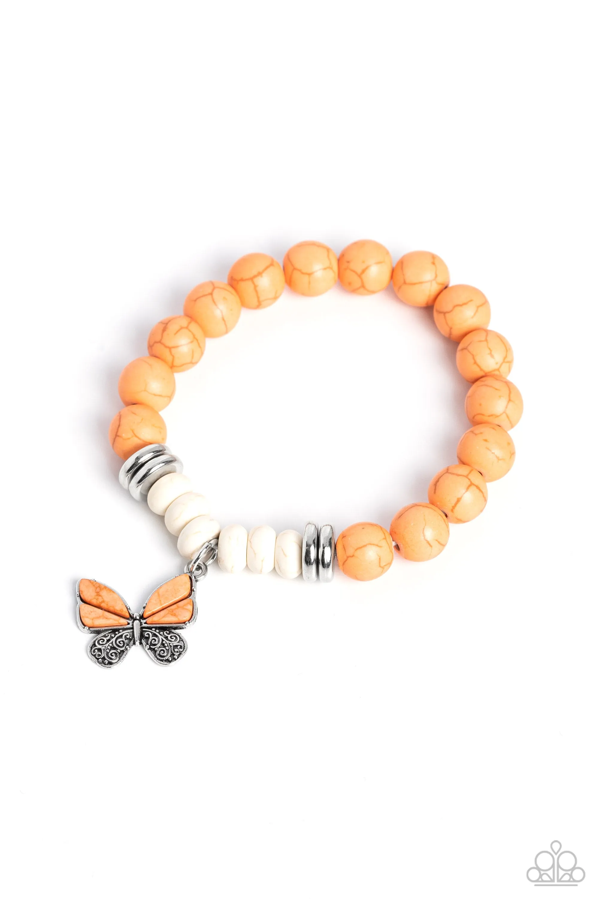 Bold Butterfly - Orange Bracelet - Paparazzi Accessories