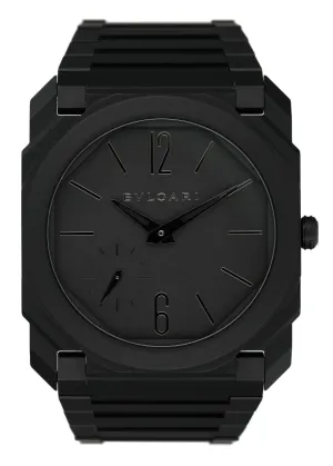 Bulgari Octo Finissimo Extra Thin 103077 Black Ceramic Mens Watch Box Papers