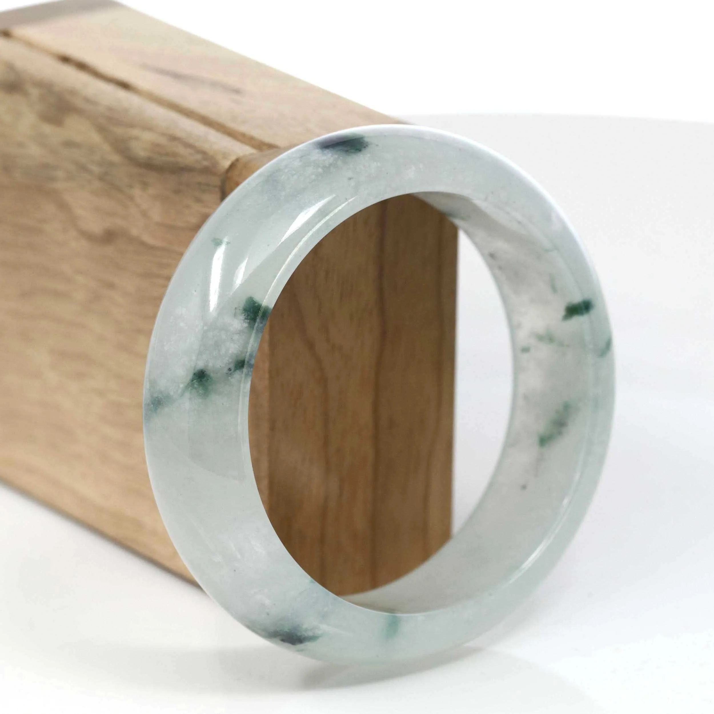 Burmese High-end Ice blue green Jade Jadeite Bangle Bracelet (58.15mm) ( Collectibles )T071