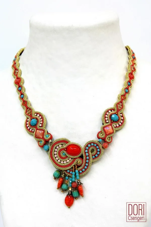 Caesarea Coral & Turquoise Necklace