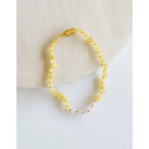 Canyonleaf Kids Raw Honey Amber and Rose Quartz Necklace