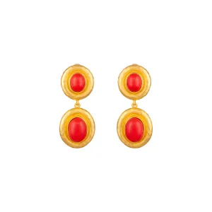 Carla Earrings Red Coral