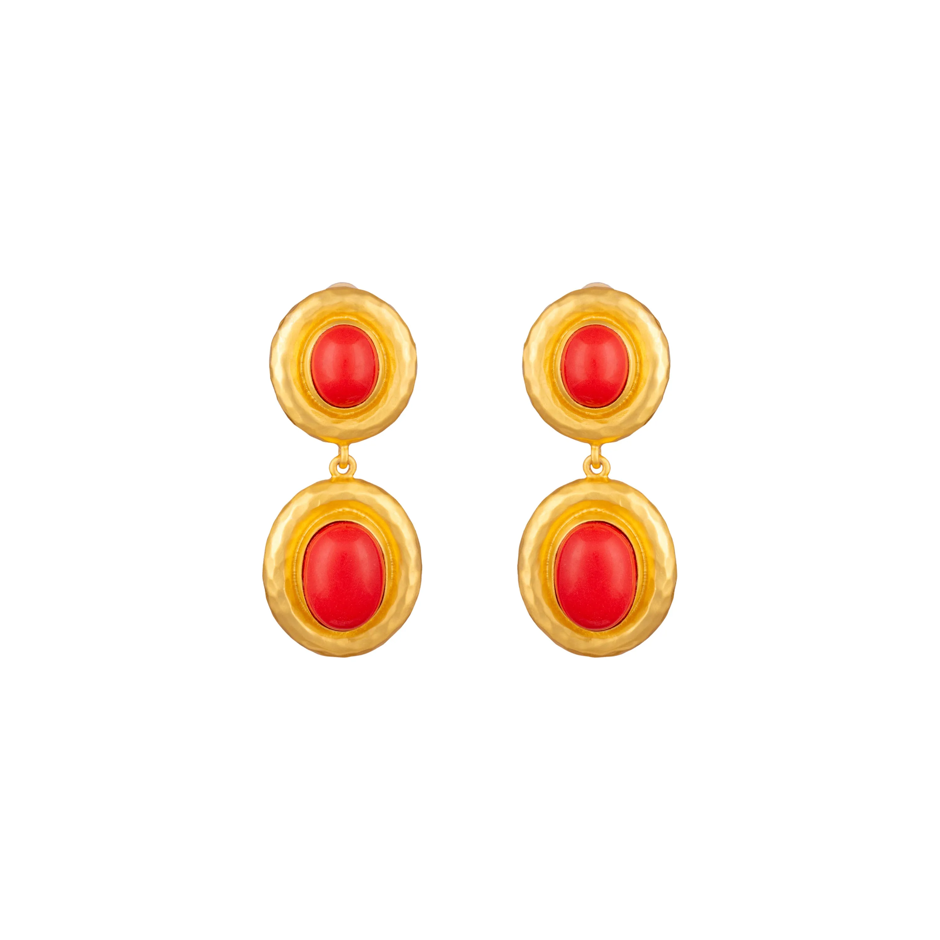 Carla Earrings Red Coral