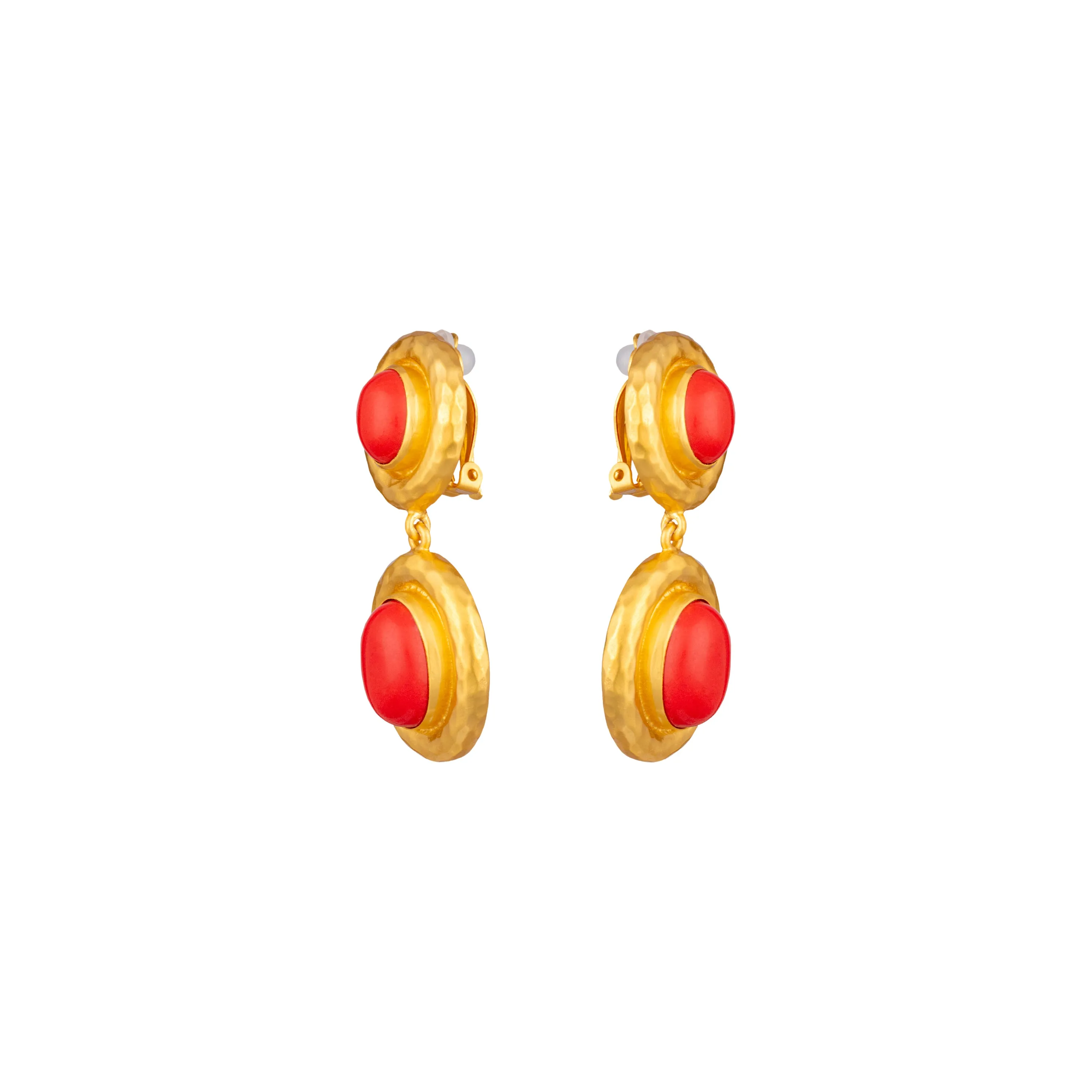 Carla Earrings Red Coral