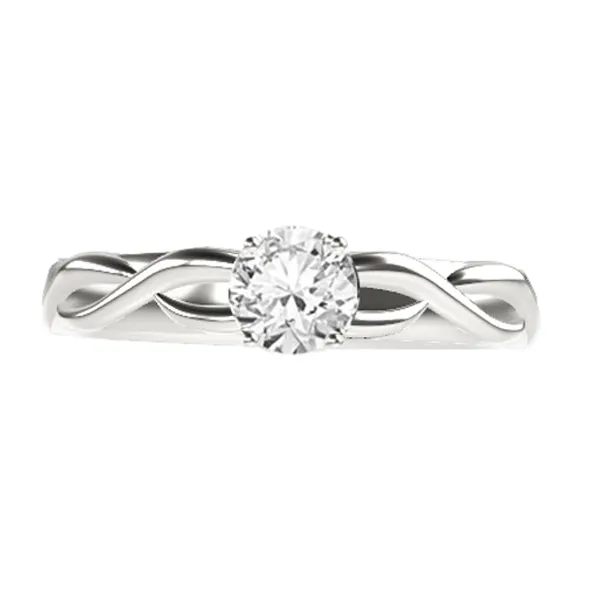 CELTIC SOLID DEMI TWIST ENGAGEMENT RING IN 9CT WHITE GOLD