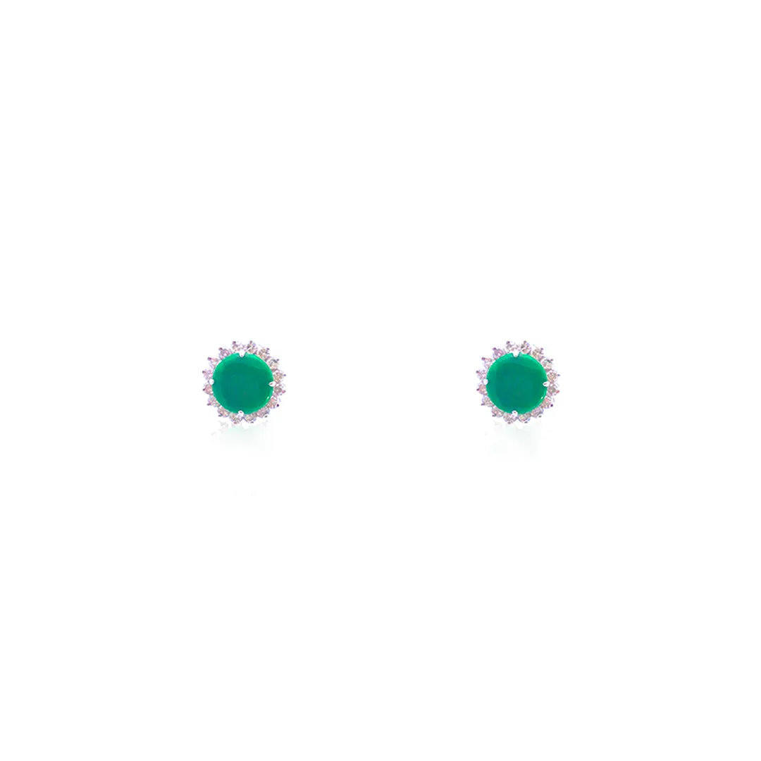 Classic Jade & Diamond Earrings