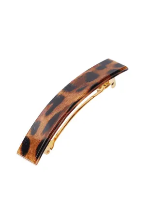 Classic Rectangle Barrette - Luxe Leopard