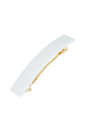 Classic Rectangle Barrette - Solid White