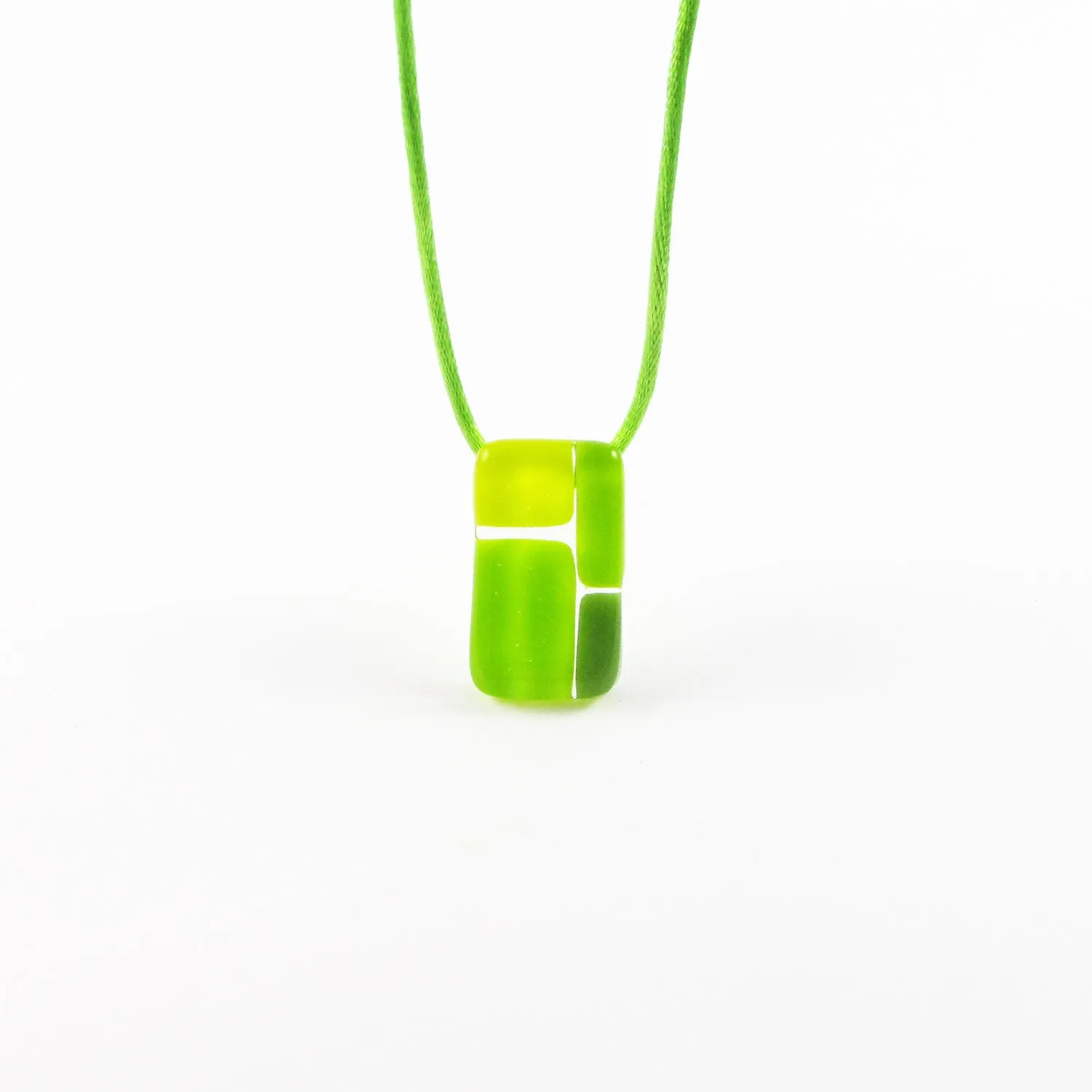 Cobblestones Mini Glass Pendant - Lime