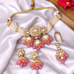 Coral Aashi Kundan Jewellery Set