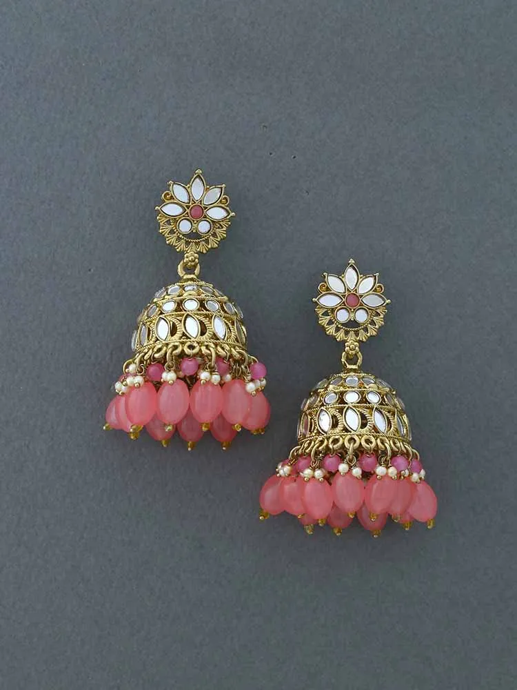 Coral Dhasan Jhumkis