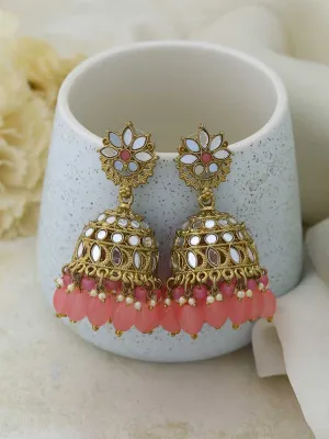 Coral Dhasan Jhumkis