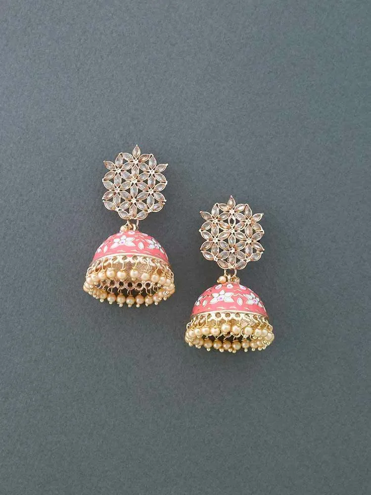 Coral Kanhar Jhumkis