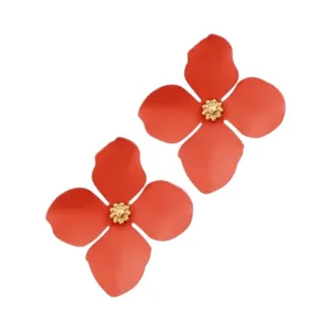 Coral Petal Statement Stud