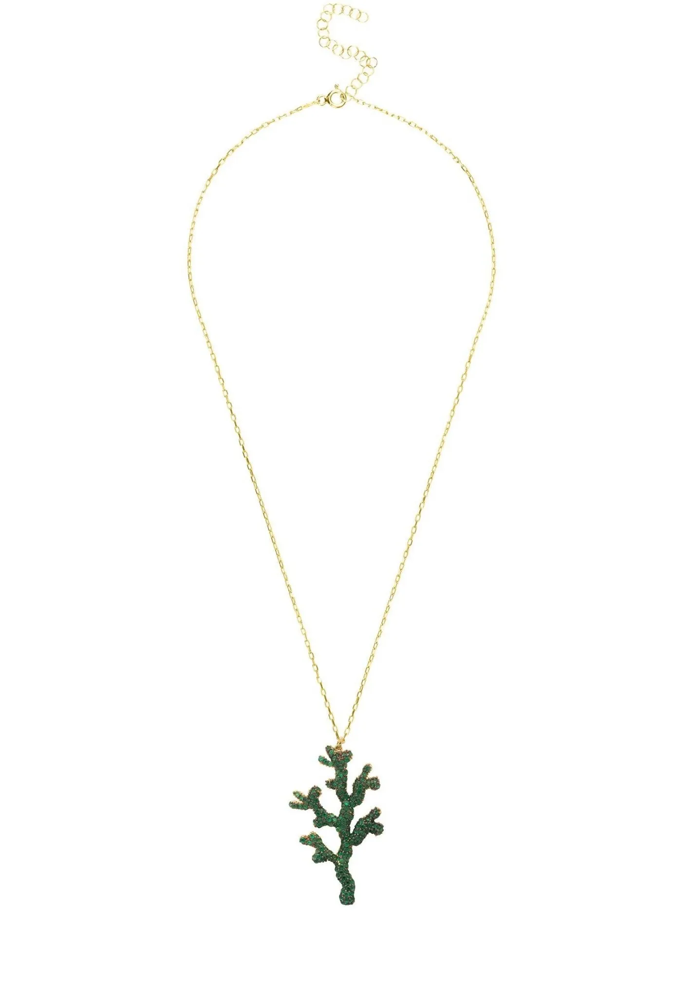 Coral Reef Necklace Green Cz