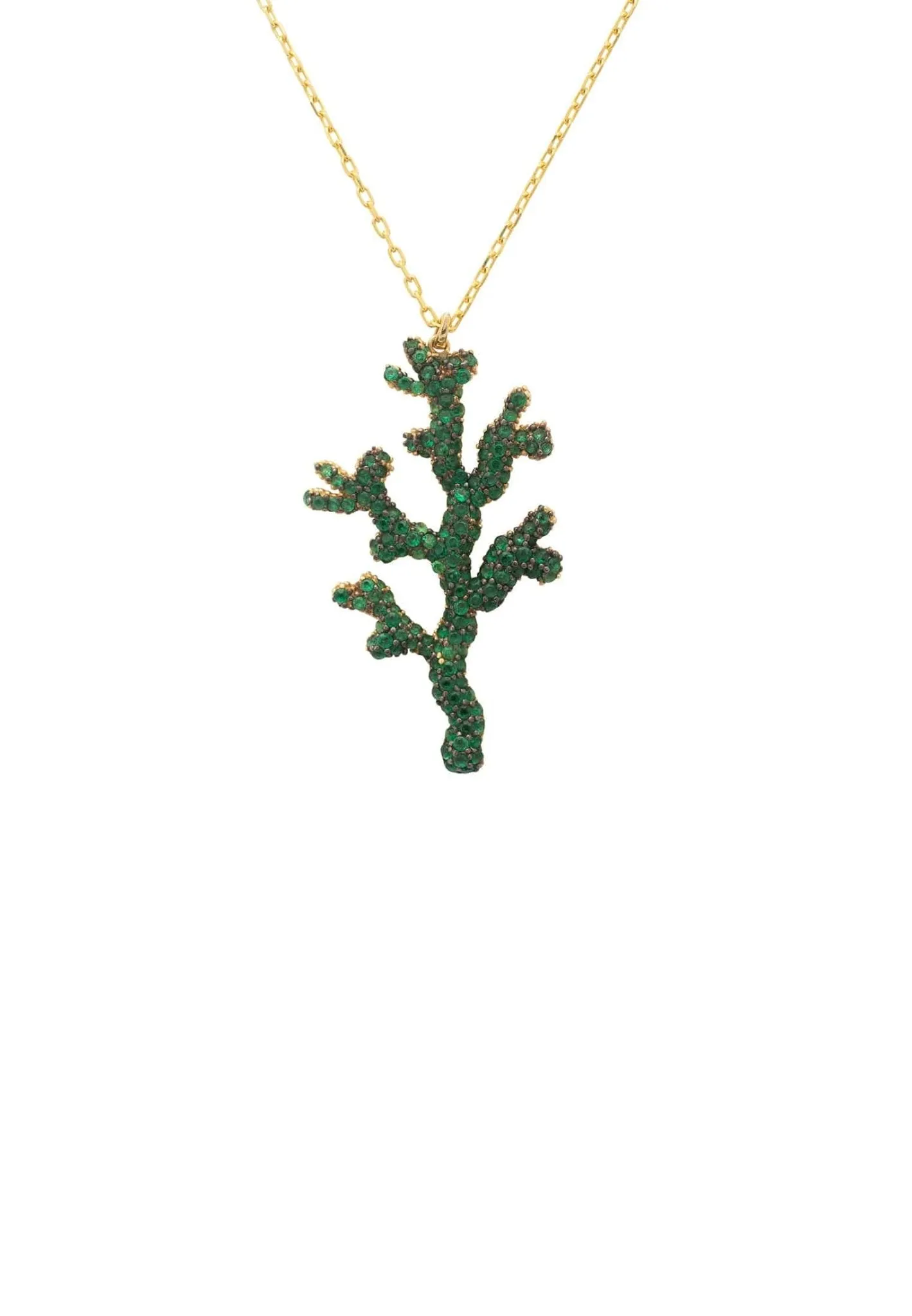 Coral Reef Necklace Green Cz