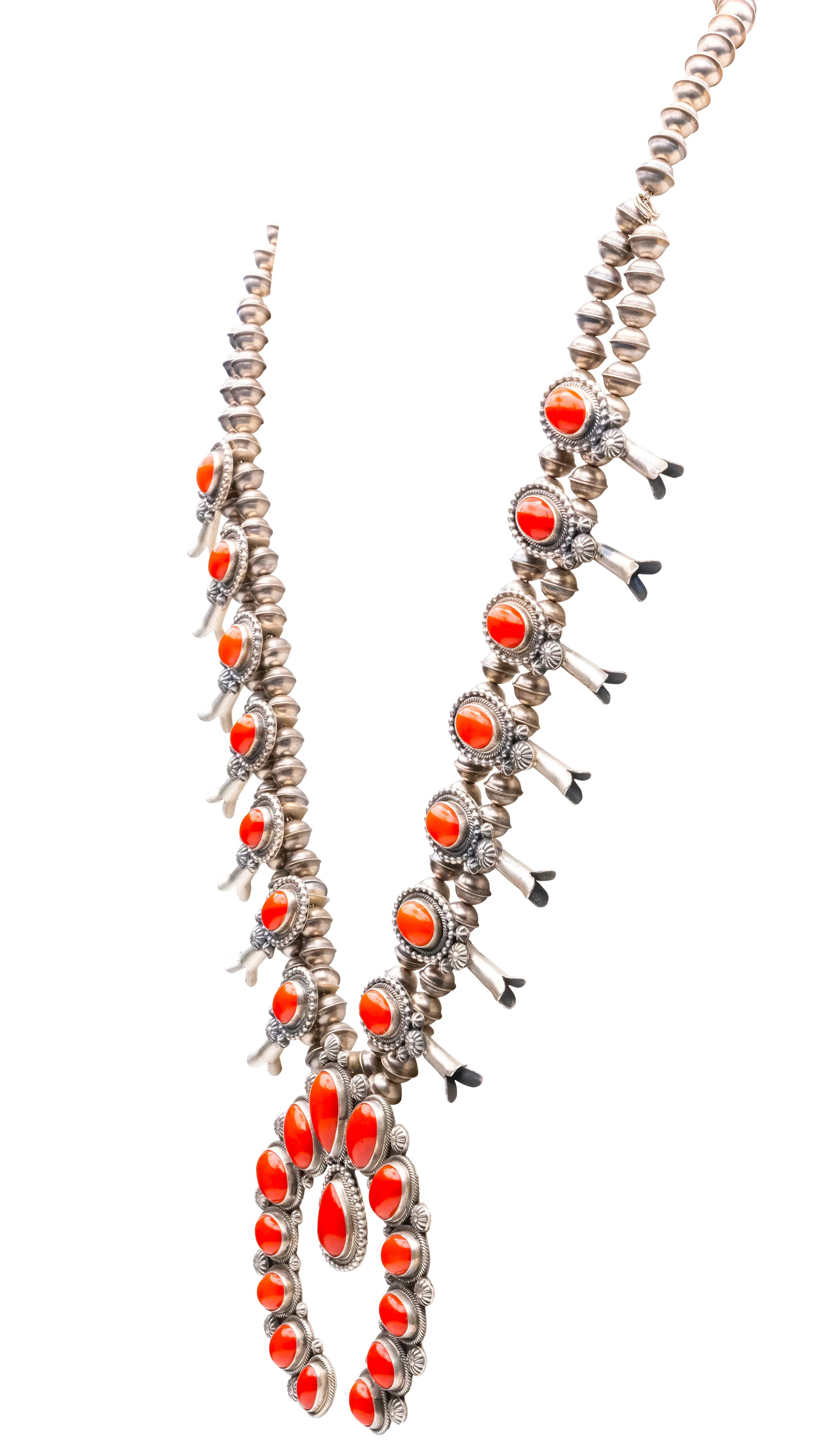 Coral Squash Blossom Necklace | Freddy Maloney