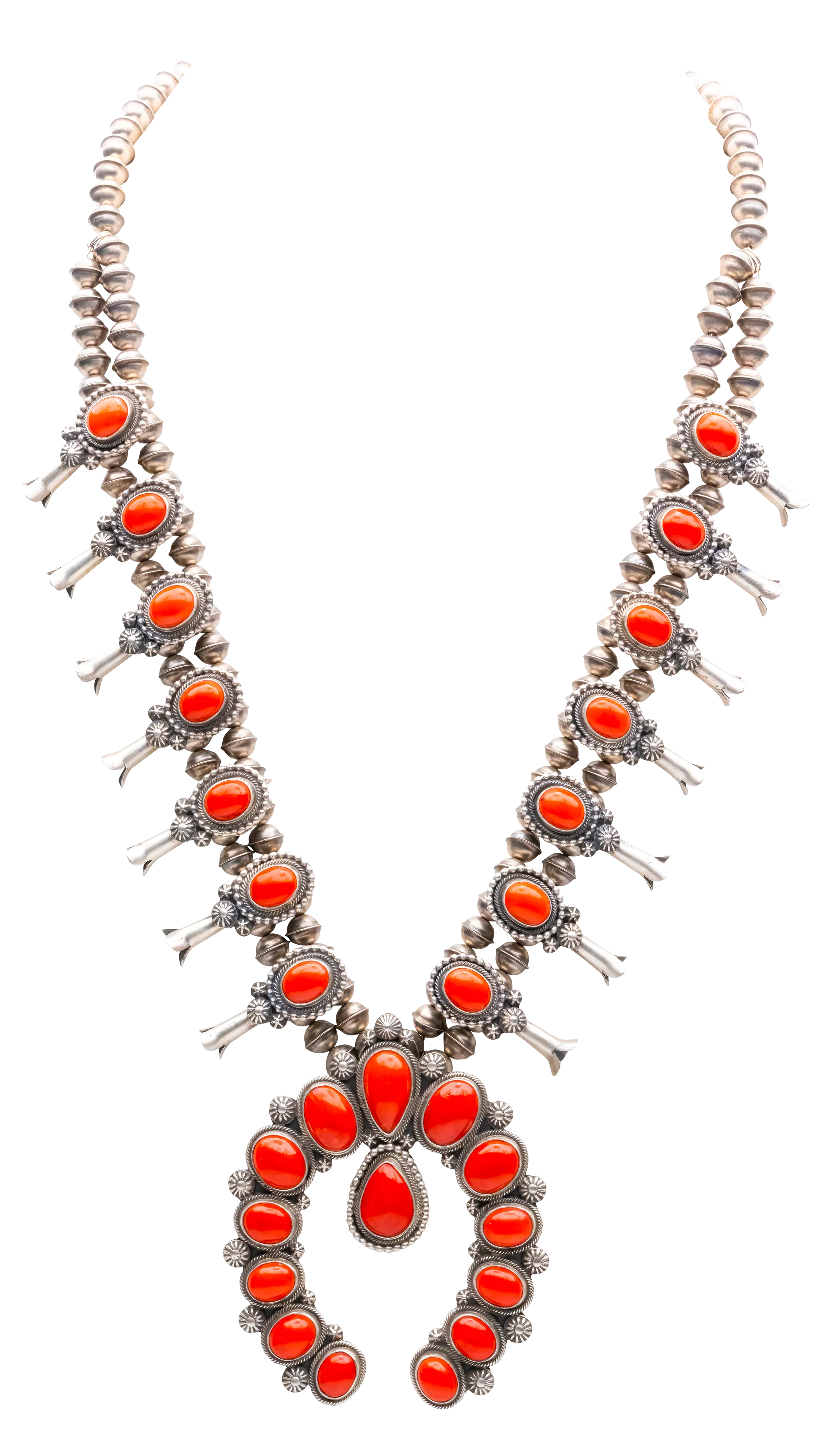 Coral Squash Blossom Necklace | Freddy Maloney