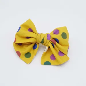 cotton dot hair bow colorful wired hair accessory for women