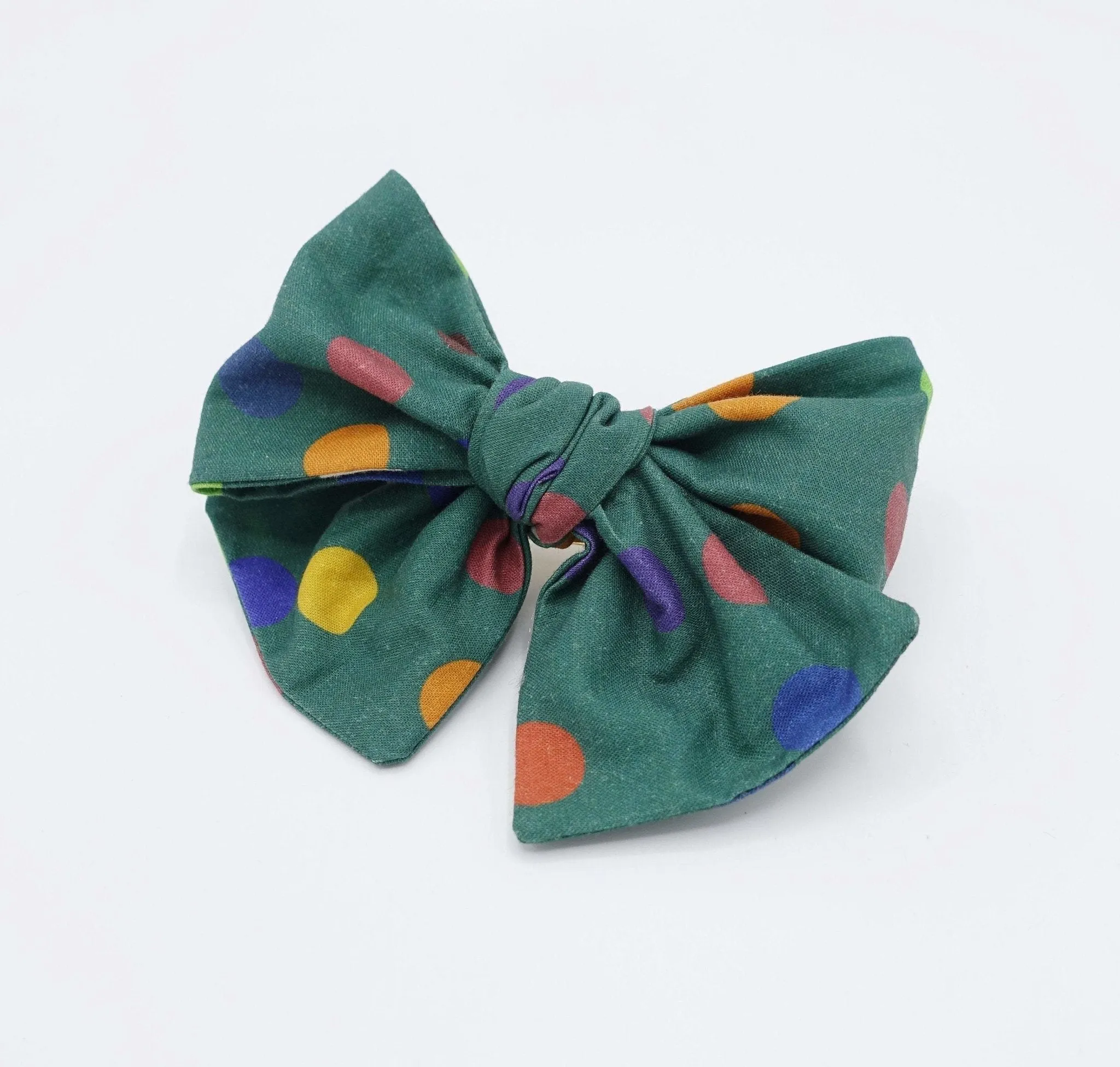 cotton dot hair bow colorful wired hair accessory for women