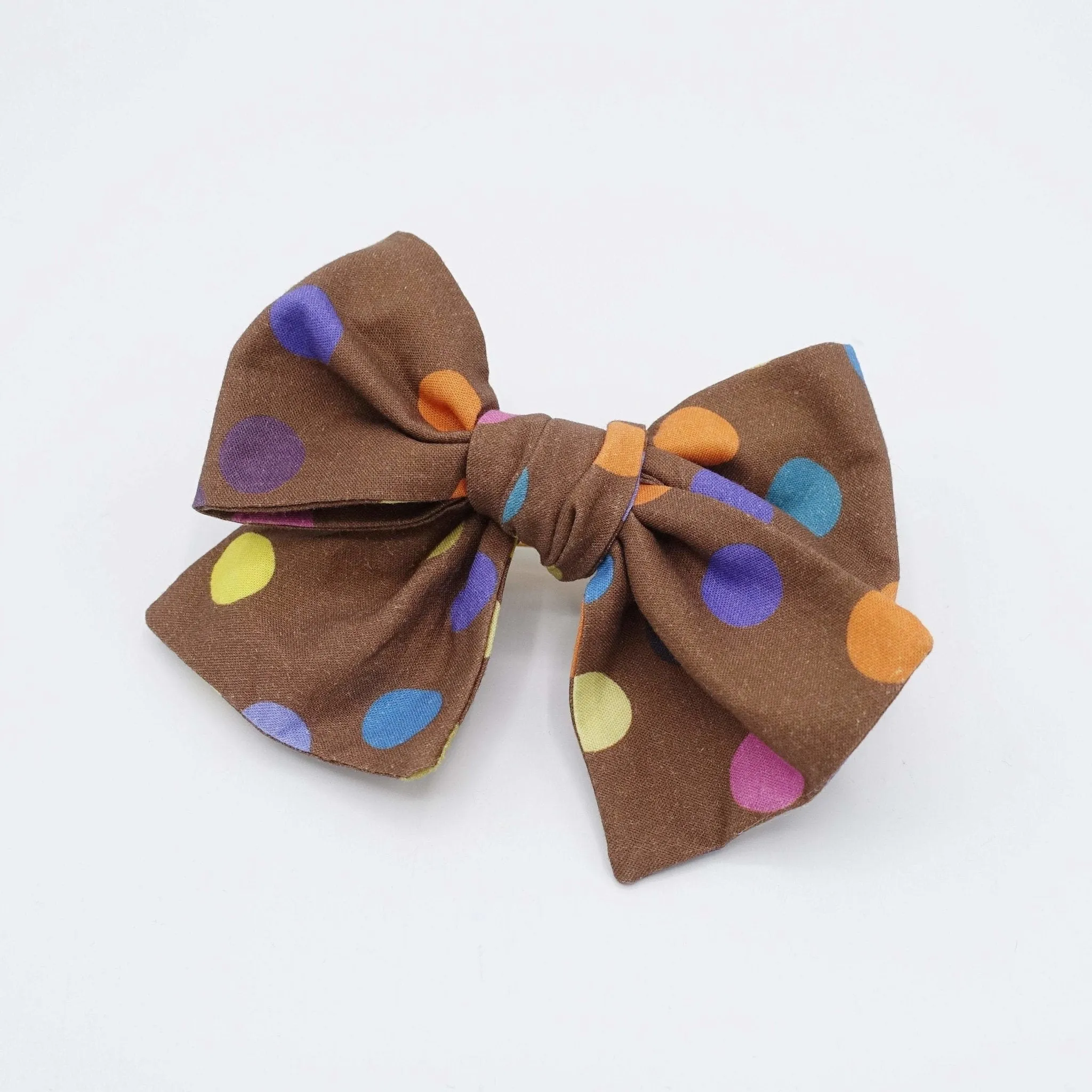 cotton dot hair bow colorful wired hair accessory for women