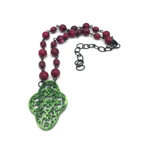 Cranberry & Emerald Aleta Necklace