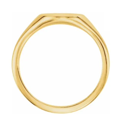 Customizable 14K Yellow Gold Oval Signet Ring