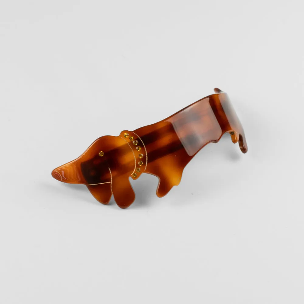 Dachshund Crystal Barrette Clip