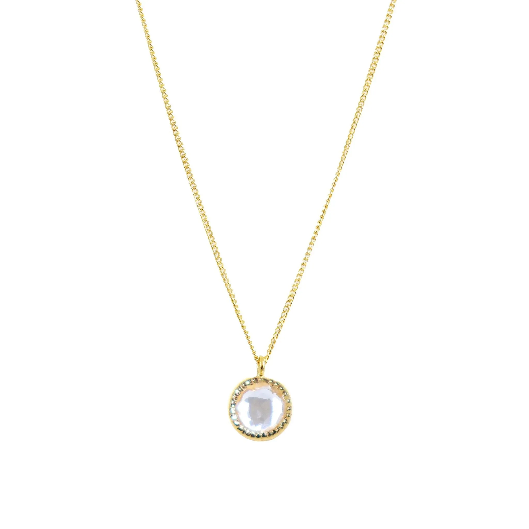 DAINTY LEGACY PENDANT NECKLACE - WHITE TOPAZ & GOLD